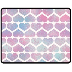 Multicolored Hearts Double Sided Fleece Blanket (medium)  by SychEva