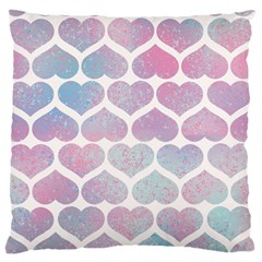 Multicolored Hearts Large Flano Cushion Case (one Side) by SychEva