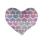 Multicolored Hearts Standard 16  Premium Flano Heart Shape Cushions Front