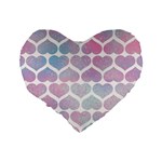 Multicolored Hearts Standard 16  Premium Flano Heart Shape Cushions Back