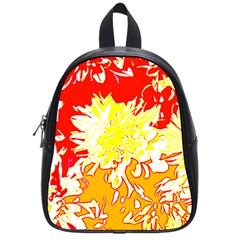 Red And Yellow Floral School Bag (small) by 3cl3ctix