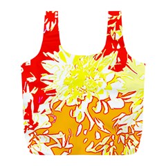 Red And Yellow Floral Full Print Recycle Bag (l) by 3cl3ctix