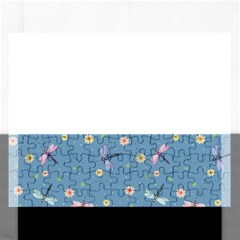 Cute Dragonflies In Spring Rectangular Jigsaw Puzzl by SychEva