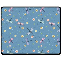 Cute Dragonflies In Spring Fleece Blanket (medium)  by SychEva