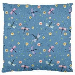 Cute Dragonflies In Spring Large Cushion Case (one Side) by SychEva