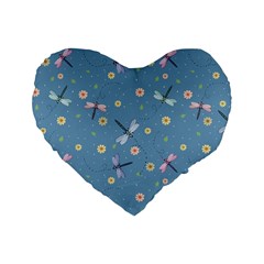 Cute Dragonflies In Spring Standard 16  Premium Heart Shape Cushions by SychEva