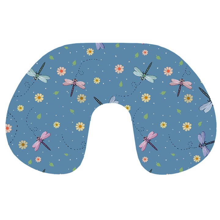 Cute Dragonflies In Spring Travel Neck Pillow