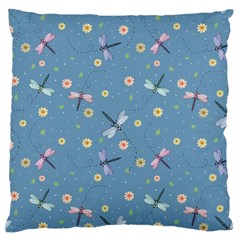 Cute Dragonflies In Spring Large Flano Cushion Case (two Sides) by SychEva