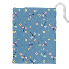 Cute Dragonflies In Spring Drawstring Pouch (4xl) by SychEva