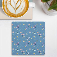 Cute Dragonflies In Spring Uv Print Square Tile Coaster  by SychEva