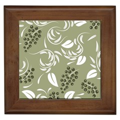 Folk flowers print Floral pattern Ethnic art Framed Tile