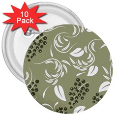 Folk flowers print Floral pattern Ethnic art 3  Buttons (10 pack) 