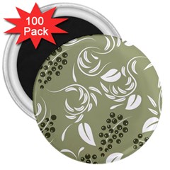 Folk flowers print Floral pattern Ethnic art 3  Magnets (100 pack)