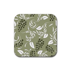 Folk flowers print Floral pattern Ethnic art Rubber Coaster (Square)