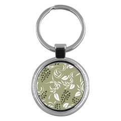 Folk flowers print Floral pattern Ethnic art Key Chain (Round)