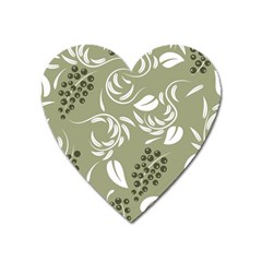 Folk Flowers Print Floral Pattern Ethnic Art Heart Magnet by Eskimos