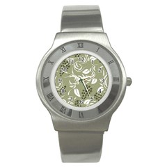 Folk flowers print Floral pattern Ethnic art Stainless Steel Watch