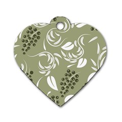 Folk flowers print Floral pattern Ethnic art Dog Tag Heart (One Side)