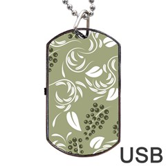 Folk Flowers Print Floral Pattern Ethnic Art Dog Tag Usb Flash (one Side) by Eskimos