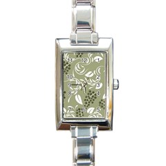 Folk Flowers Print Floral Pattern Ethnic Art Rectangle Italian Charm Watch by Eskimos