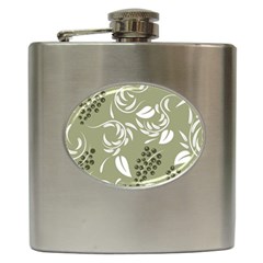 Folk Flowers Print Floral Pattern Ethnic Art Hip Flask (6 Oz) by Eskimos