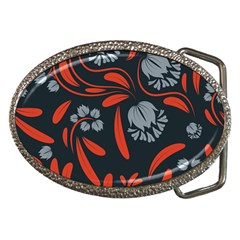 Folk Flowers Print Floral Pattern Ethnic Art Belt Buckles by Eskimos