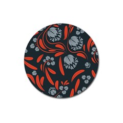 Folk Flowers Print Floral Pattern Ethnic Art Magnet 3  (round) by Eskimos