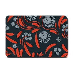 Folk Flowers Print Floral Pattern Ethnic Art Small Doormat  by Eskimos