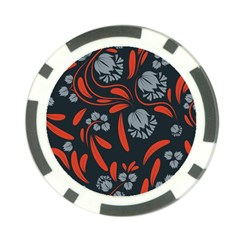 Folk Flowers Print Floral Pattern Ethnic Art Poker Chip Card Guard by Eskimos