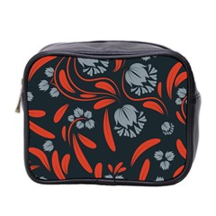 Folk Flowers Print Floral Pattern Ethnic Art Mini Toiletries Bag (two Sides) by Eskimos