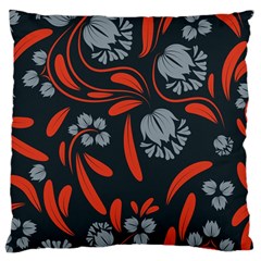 Folk Flowers Print Floral Pattern Ethnic Art Large Cushion Case (two Sides) by Eskimos