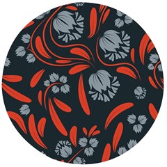 Folk Flowers Print Floral Pattern Ethnic Art Wooden Bottle Opener (round) by Eskimos