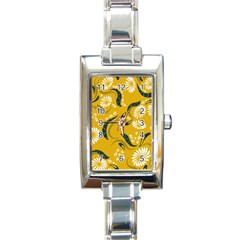 Folk Flowers Print Floral Pattern Ethnic Art Rectangle Italian Charm Watch by Eskimos