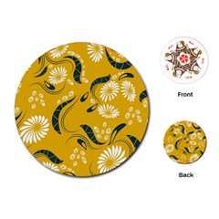 Folk Flowers Print Floral Pattern Ethnic Art Playing Cards Single Design (round) by Eskimos