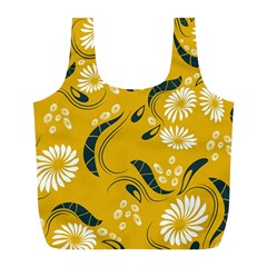 Folk Flowers Print Floral Pattern Ethnic Art Full Print Recycle Bag (l) by Eskimos