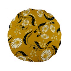 Folk Flowers Print Floral Pattern Ethnic Art Standard 15  Premium Flano Round Cushions by Eskimos