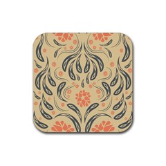 Folk flowers print Floral pattern Ethnic art Rubber Coaster (Square)