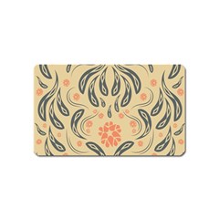 Folk flowers print Floral pattern Ethnic art Magnet (Name Card)