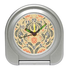 Folk Flowers Print Floral Pattern Ethnic Art Travel Alarm Clock by Eskimos