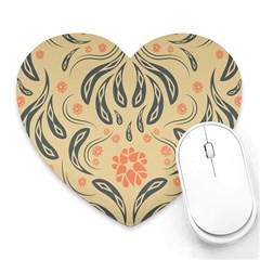 Folk flowers print Floral pattern Ethnic art Heart Mousepads