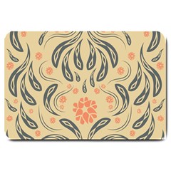 Folk Flowers Print Floral Pattern Ethnic Art Large Doormat  by Eskimos