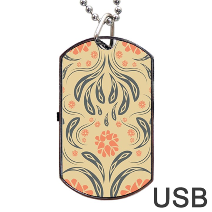 Folk flowers print Floral pattern Ethnic art Dog Tag USB Flash (One Side)