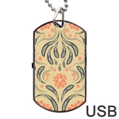 Folk flowers print Floral pattern Ethnic art Dog Tag USB Flash (Two Sides)