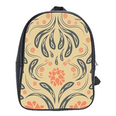 Folk Flowers Print Floral Pattern Ethnic Art School Bag (xl) by Eskimos