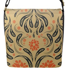 Folk Flowers Print Floral Pattern Ethnic Art Flap Closure Messenger Bag (s) by Eskimos