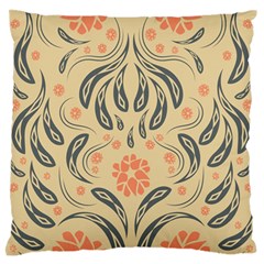 Folk flowers print Floral pattern Ethnic art Large Flano Cushion Case (Two Sides)