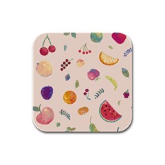 Summer Fruit Rubber Square Coaster (4 Pack) by SychEva