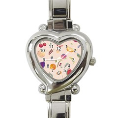 Summer Fruit Heart Italian Charm Watch by SychEva