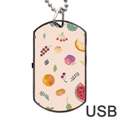 Summer Fruit Dog Tag Usb Flash (two Sides) by SychEva