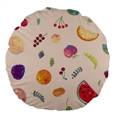 Summer Fruit Large 18  Premium Round Cushions by SychEva